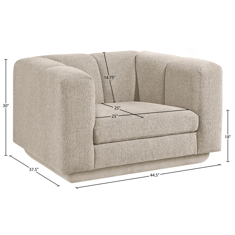 Chaise rembourrée Chiquita, Tissu beige