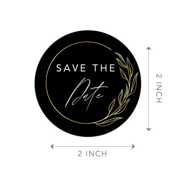 Koyal Wholesale Save The Date Sticker, Minimal Leaf Frame, Save The Date  Seals for Wedding Invitations, 120-Pack 