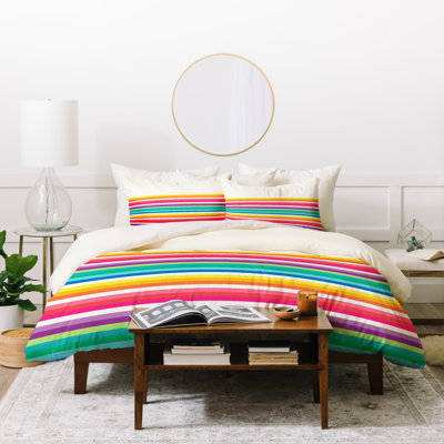 Farmhouse / Country Polyester Striped Duvet Cover