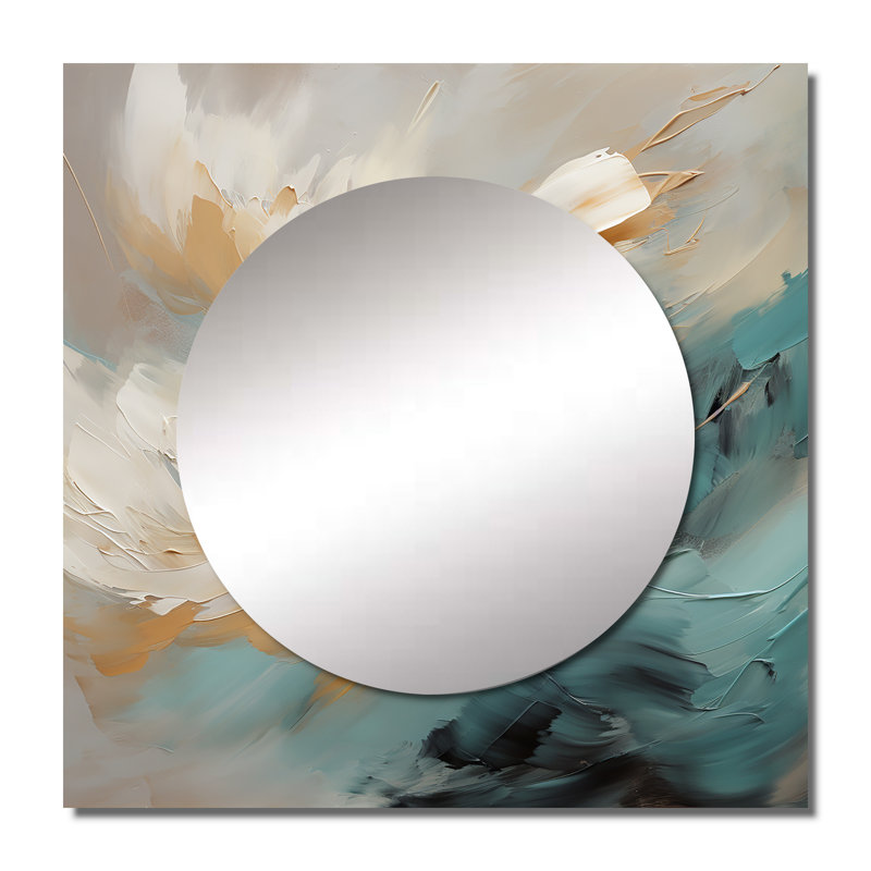 Delrose - Miroir carré abstrait mural pour chambre à coucher, 29 po x 29 po