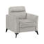 Chaise de salon moderne avec revêtement en microfibre brun clair, coussin confortable et pieds en métal robustes pour un décor contemporain