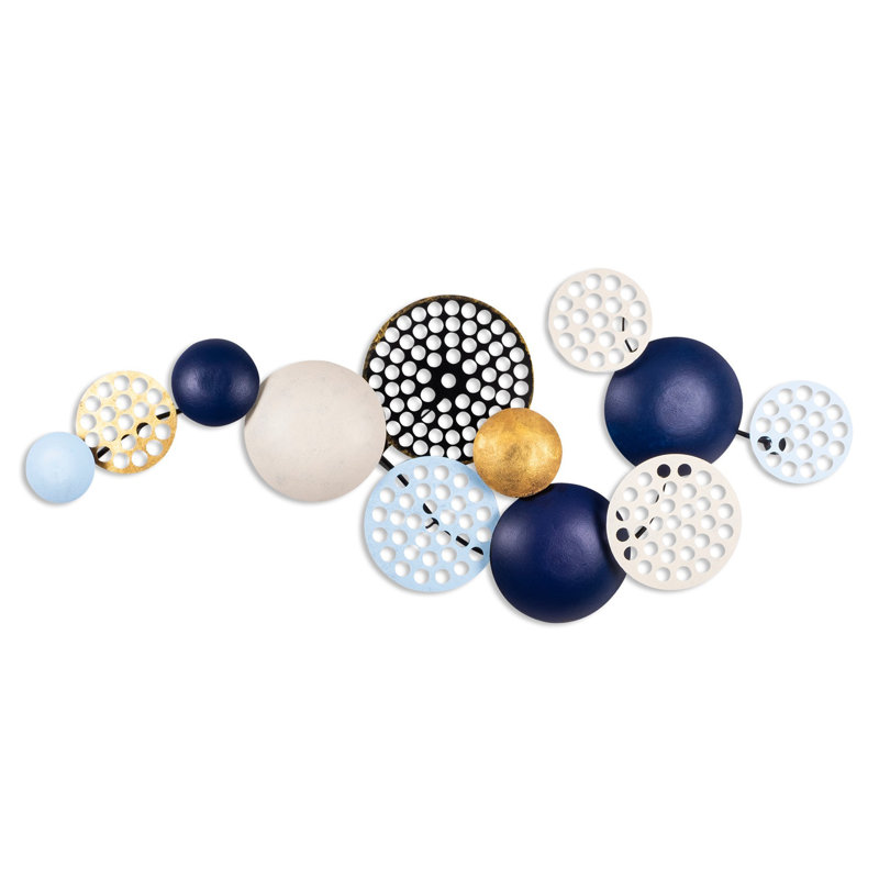 Accessoire mural décoratif en métal peint à la main, 37,4 x 15,7 pouces | 100% métal, épaisseur: 0,06 pouce | Variations de couleurs uniques, conception murale facile à suspendre | Parfait pour la décoration intérieure et les amateurs d'art