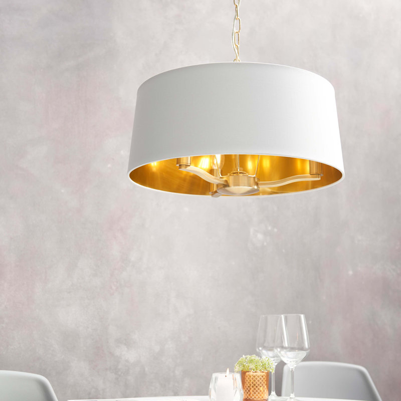 Hope 3 - Light Drum Chandelier, Brushed Gold