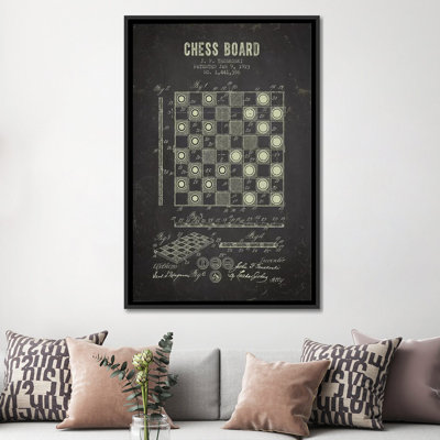 « j.f. truskoski chess board croquis », reproduction d’impression sur toile anthracite