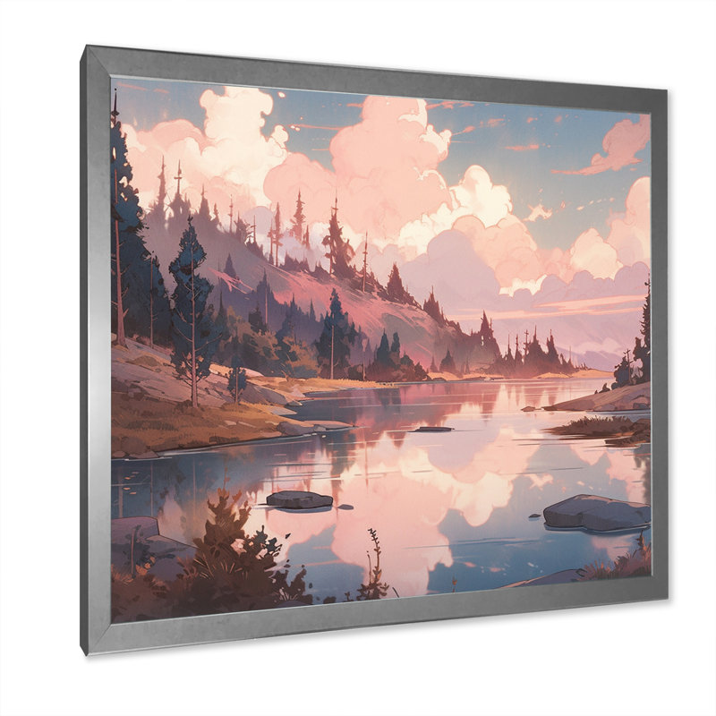 " Mountain Majesty II ", 16" H x 16" W x 1" D, Silver Single Picture Framed