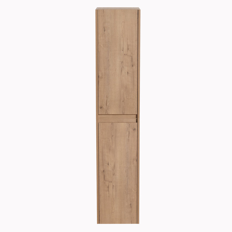 Float Mounting Design Bathroom Side Cabinet, Imitative Oak
