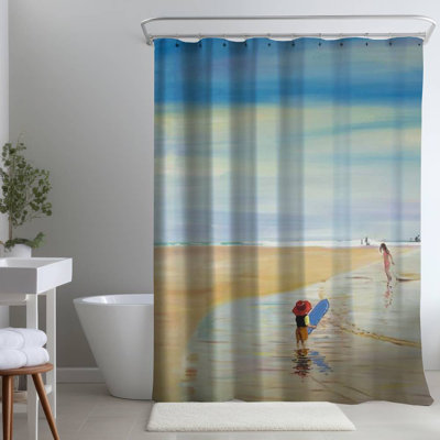 Shower Curtain CO150 – Polyester Shower Curtain, Dye Sublimation Print, 71" W × 74" L