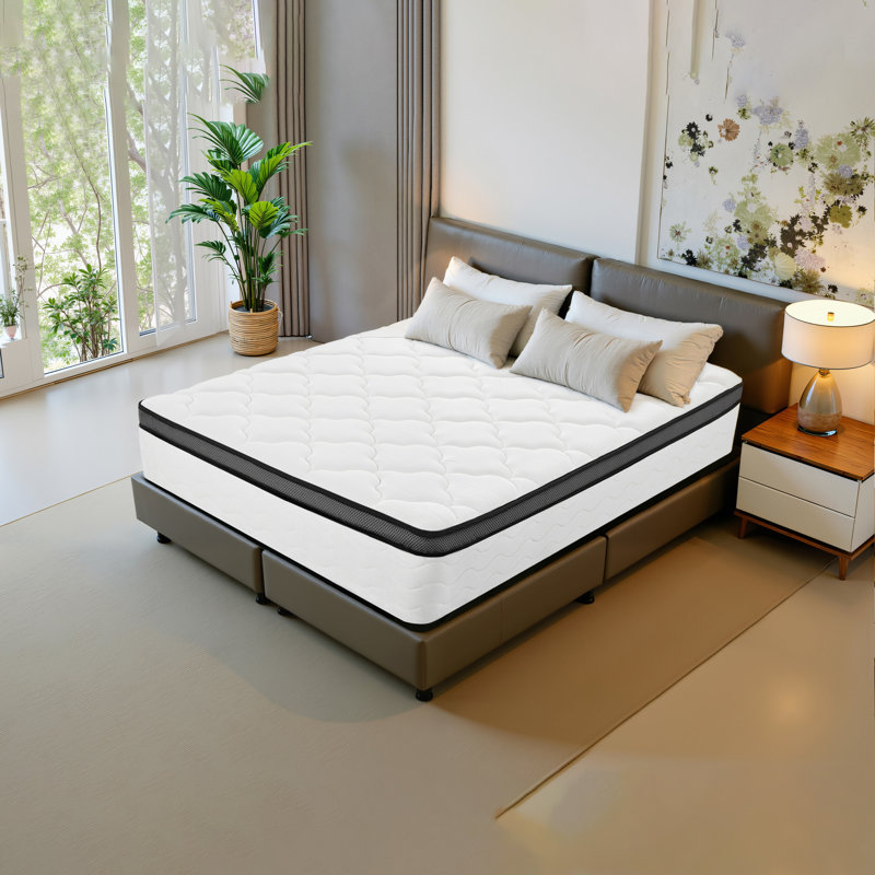 Queen Mattress, 10/12 Inch Hybrid Mattress In A Box, Individually Wrapped Pocket Coils Innerspring Mattress, Medium Firm, Pressure Relief & Breathable Comfort, Certipur-US & OEKO-TEX Certified