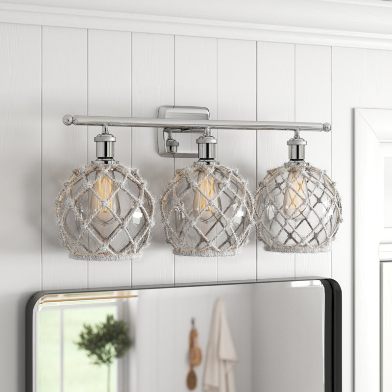 Éclairage pour salle de bain 3 lumières à intensité variable Appling, Ampoule incandescente rétro de 60 watts, Chrome poli