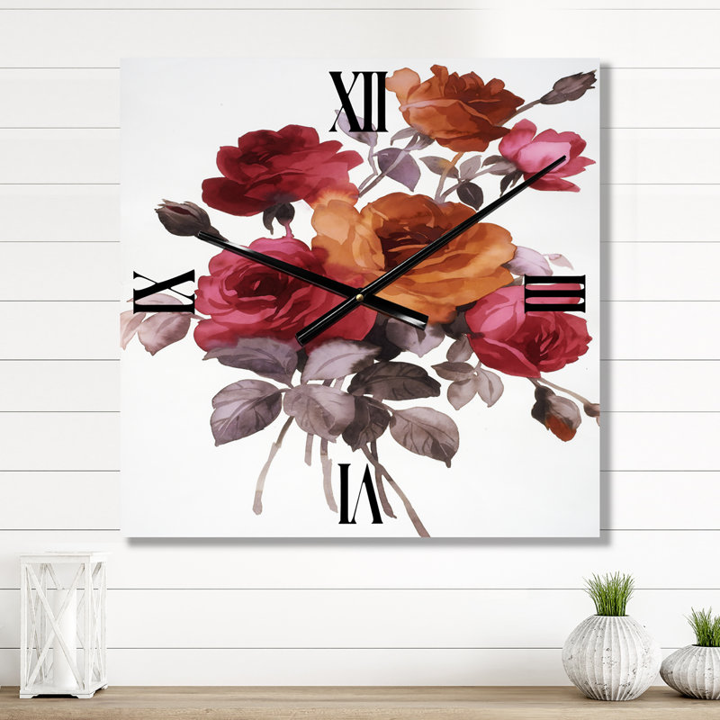 Horloge murale Vintage Roses, Grand