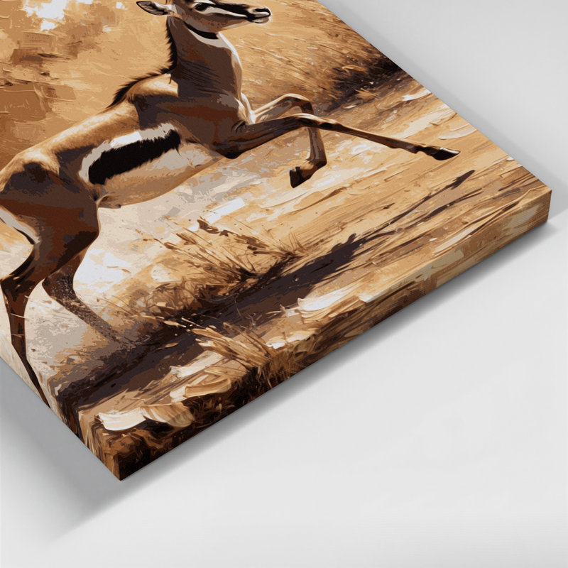 Faune, art mural sur toile brun, H 32 po x l 32 po