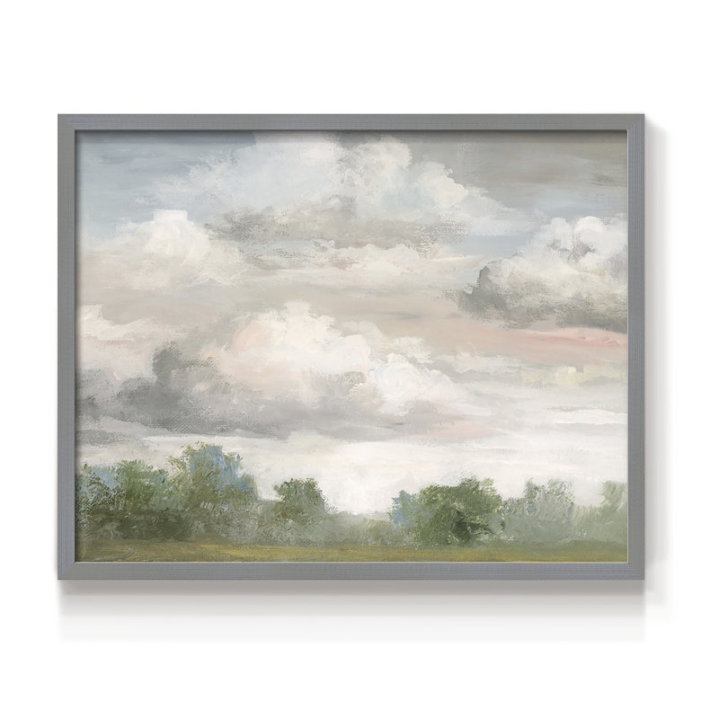 Pastel Monring Sky -Framed Print - Restickable, Gris, H 11 po x l 14 po