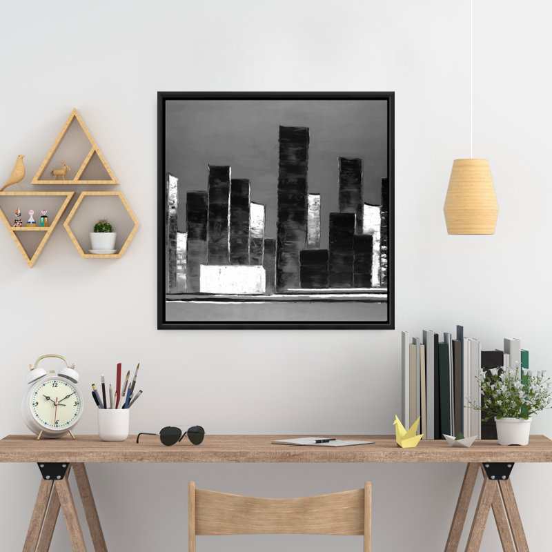«Bâtiments abstraits en noir et blanc», Noir