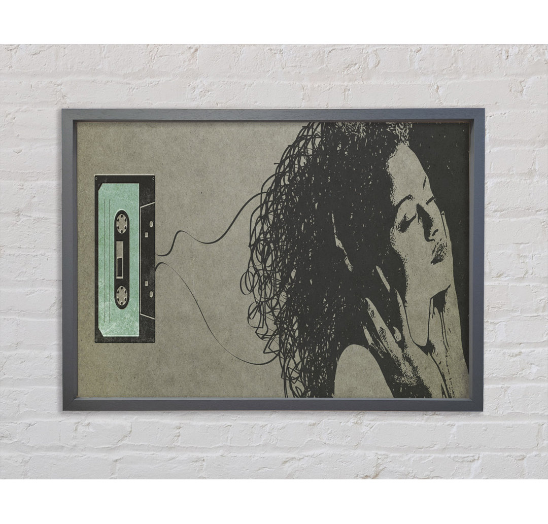 Cassette Tape Woman - Single Picture Frame Kunstdrucke auf Leinwand