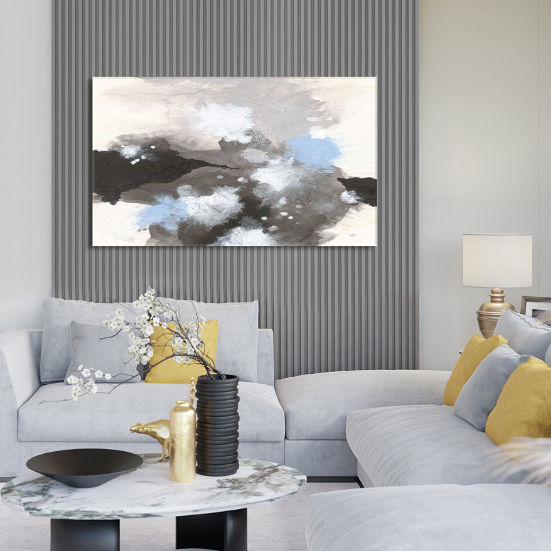 Bouffée de bleu I - peinture, L 30 po x H 18 po, Toile tendue