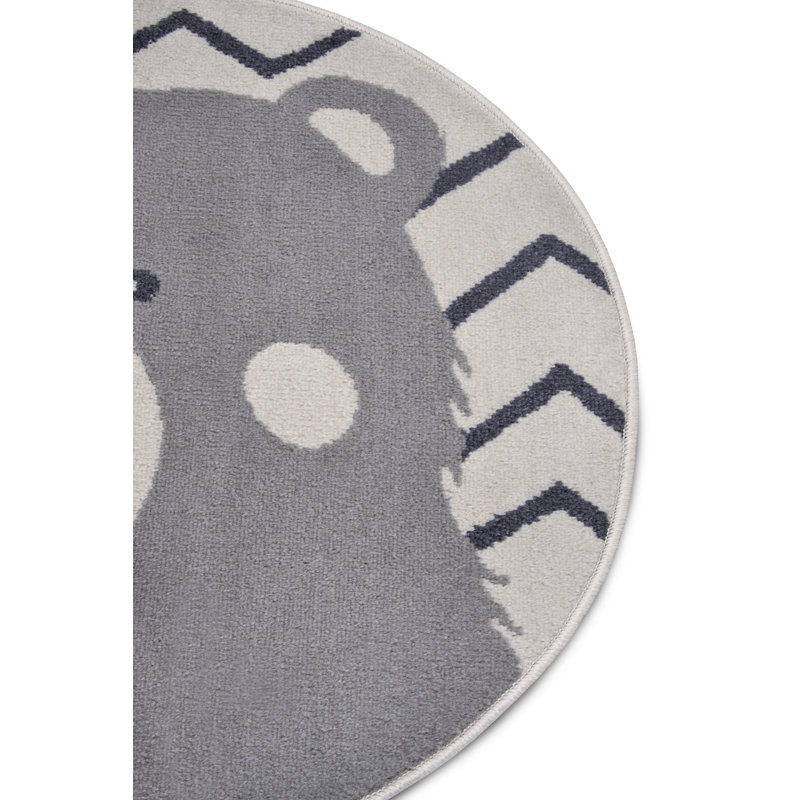 Adventures Children Grey Rug, Round 100cm