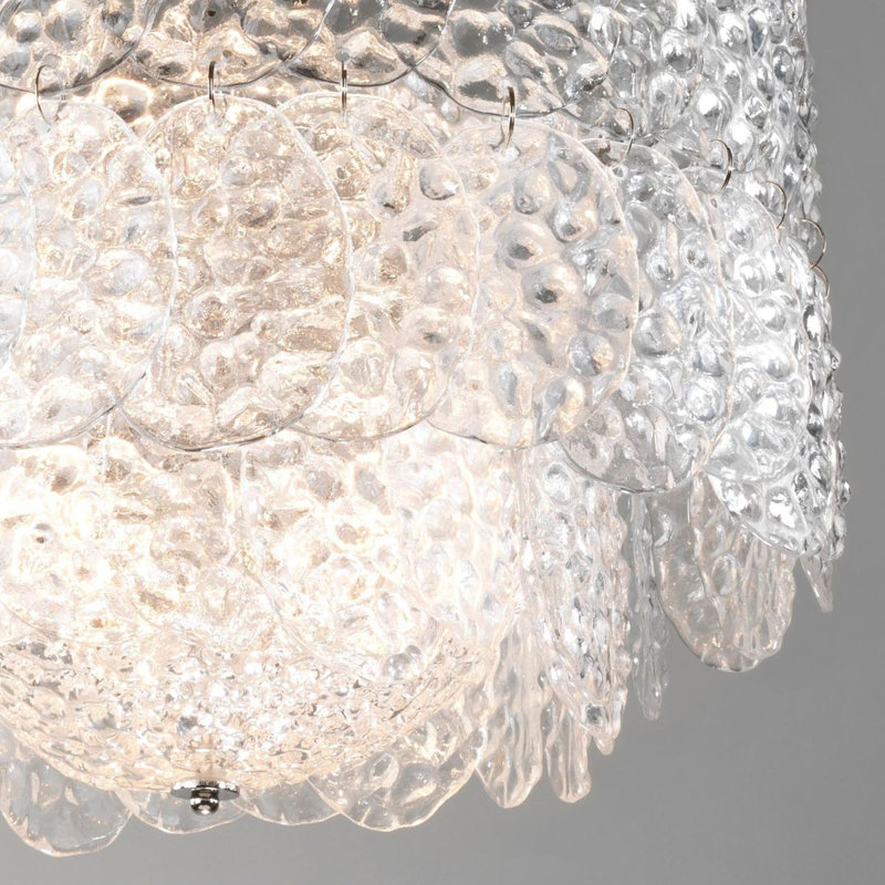 Lustre suspendu en verre Light Valere, Bronze, Transparent, 16 po de largeur x 16 po de profondeur x 11 po de 