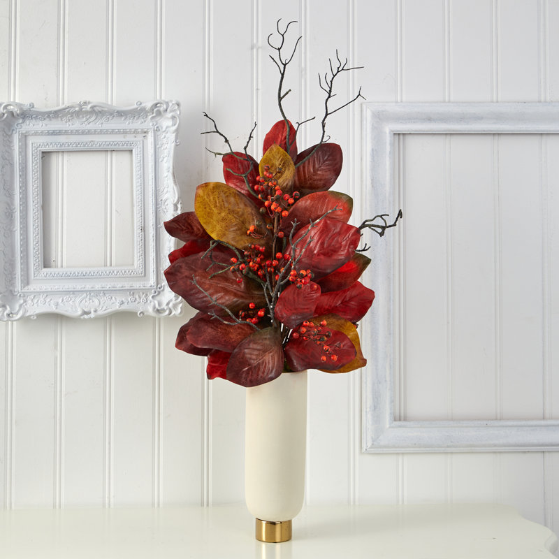 Magnolia artificiel 38 "dans un vase