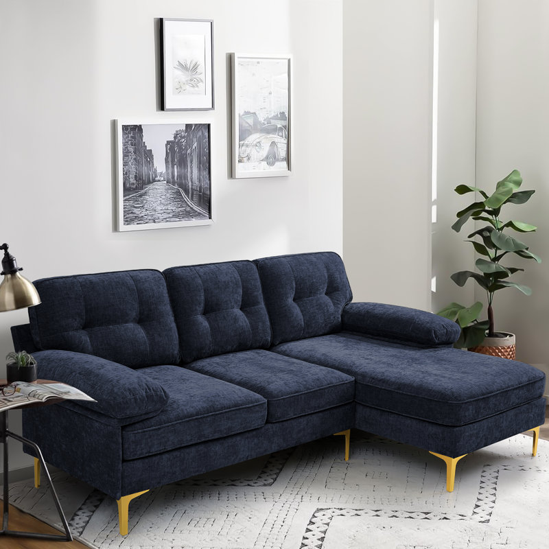 Joseph-Alexander 82.7" White Chenille Sectional Sofa