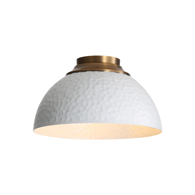 Felix 3-Light Flush Mount in Modern Brass, White