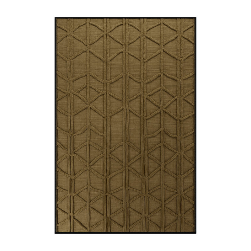 Tapis brun treillis lavable à la machine, Rectangle 5 pi x 7 pi