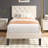 Twin Size Bed Set Upholstered Platform With Adjustable Diamond Tufted Headboard-2064481994