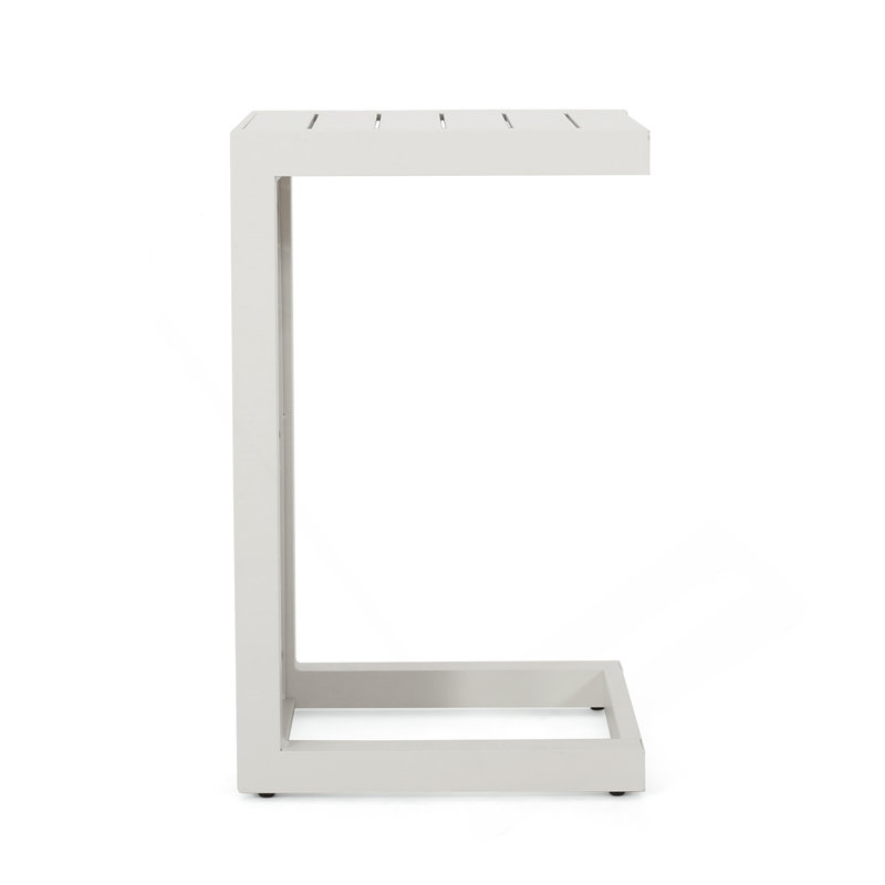 Table en forme de C Cape Coral Alu - blanc, Blanc
