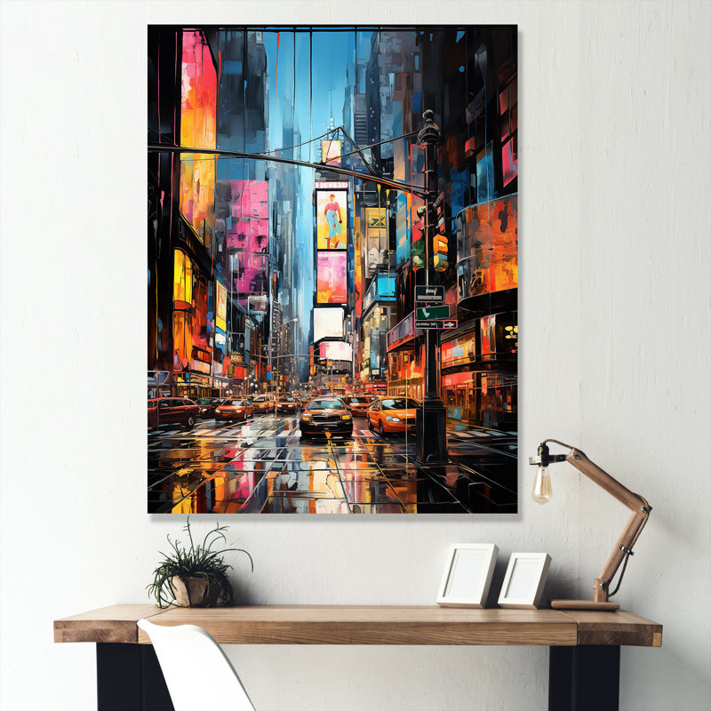 New York City Time carrés lumières V - New York City, impressions sur toile, Toile tendue, H 20 po x l 12 po x P 1 po