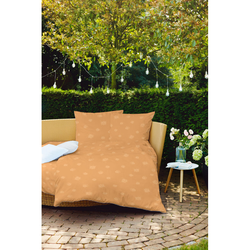 Cotton 144 TC Duvet Cover Set, Single - 1 Pillowcase (80 x 80 cm), Orange
