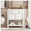 Meuble-lavabo simple autoportant en bois massif avec tiroirs en céramique-367163572