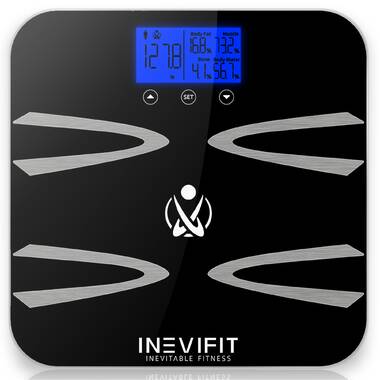 INEVIFIT BODY-ANALYZER SCALE, Highly Accurate Digital Bathroom Body Composition Analyzer, Measures Weight, Body Fat, Water, Muscle, BMI, Visceral Fat