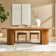 Eljin 94" Mid-Century Modern Dining Table With Tableware Classification Drawer And Solid wood base