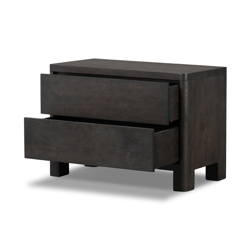 Noeline Nightstand-Smoked Black Oak Veneer, Smoked Black Oak