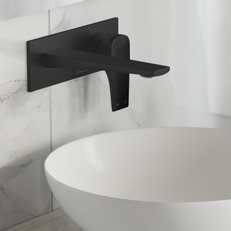 Monaco Single-Handle, Wall-Mount, Bathroom Faucet, Matte Black