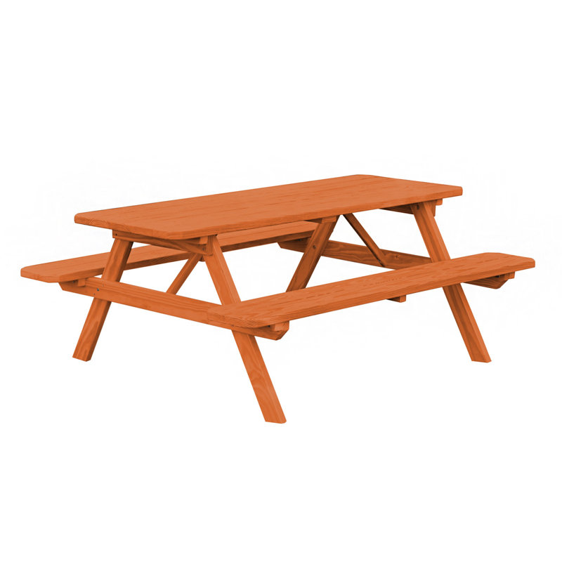 Table de pique-nique en bois massif Latisia, Teinte séquoia