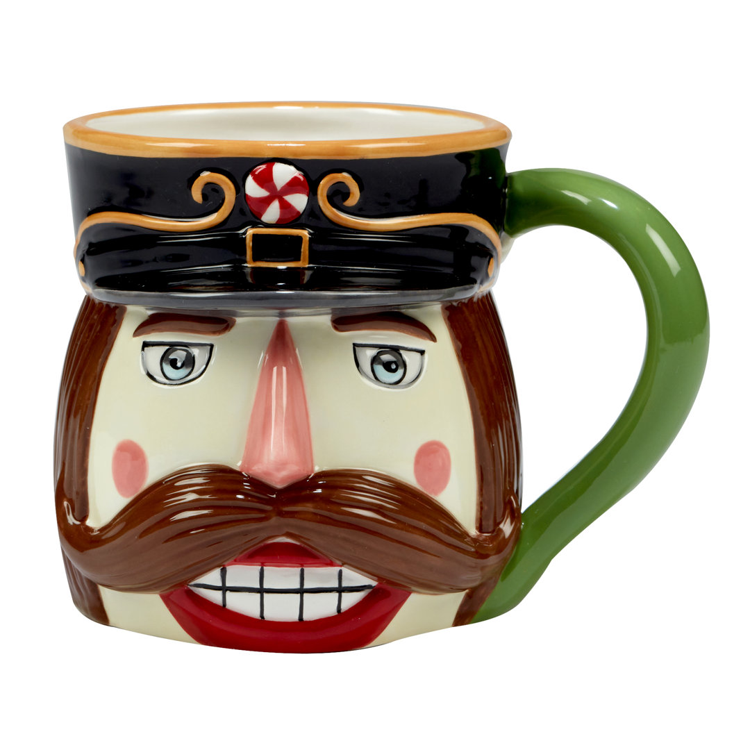 Certified International 4 Piece Holiday Magic Nutcracker 3-D Mug Set Certified International