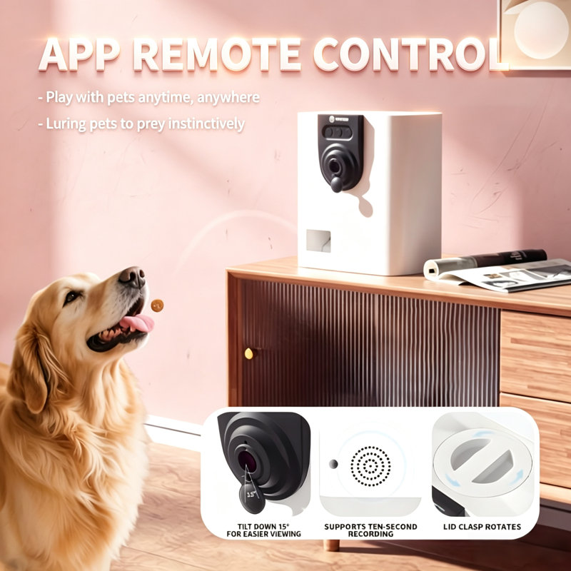 Automatic Timed Pet Feeder, Programmable Dry Food Dispenser for Cats Small Dogs