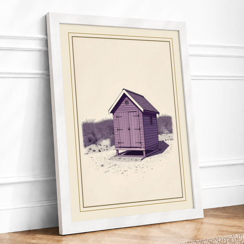 Solitary Shelter Minimalist - Framed Print, A3 - 42.0 x 29.7 cm, White