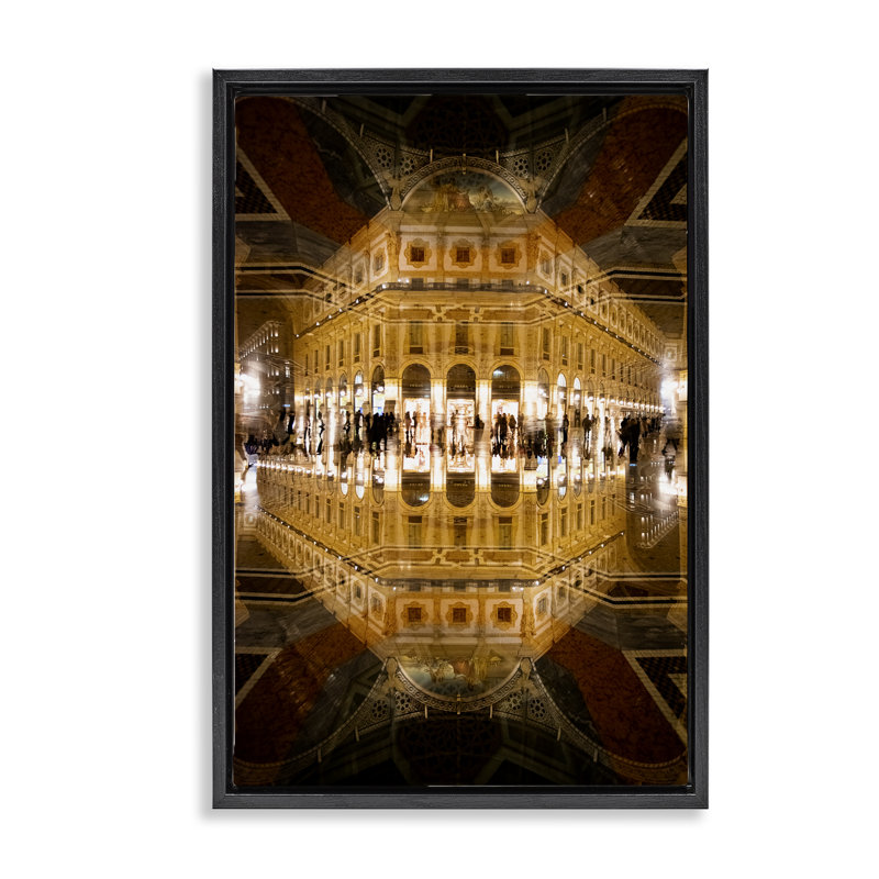Illuminated Lobby Mirage Floating Frame, design by Robin Vandenabeele, Jet Black Floater Frame, 25" H x 17" W