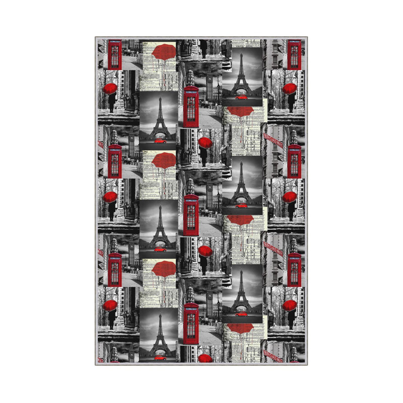 Premium Hall Carpet, 2.6 x 4.9 Feet, 100% Polyester, 650 gr/m² | Antibacterial, Non-Slip PVC Dot Underside, 0.3 in Pile Height | Machine Washable, 3D Digital Print, Durable & Stylish for Home Décor