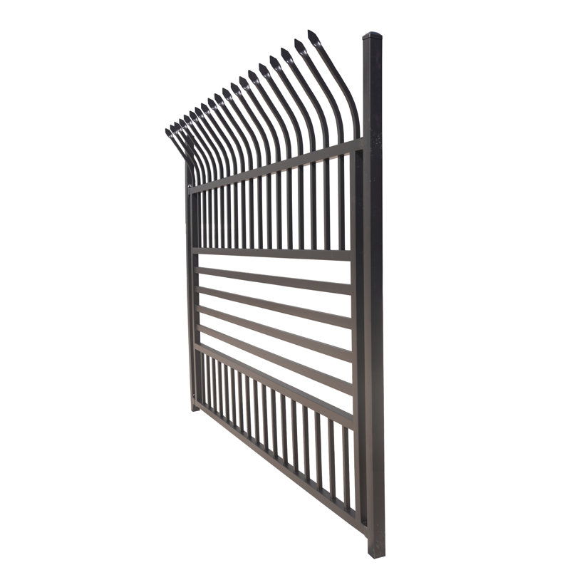 Black Steel 8-Panel French Gothic Ornamental Fence Kit