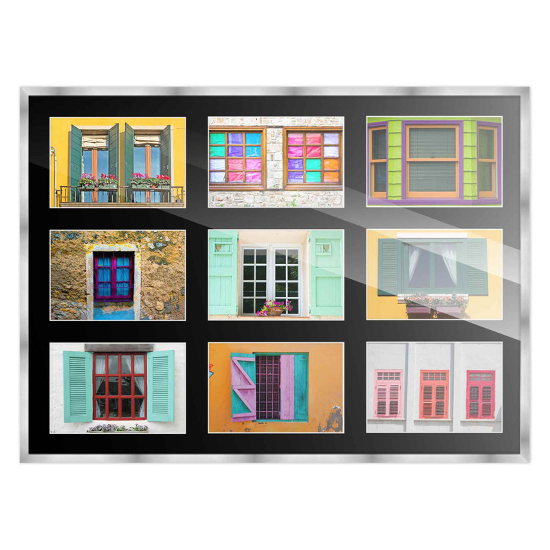 Cadre en bois, 4 po x 6 po, 14,5 po x 20,5 po, Argent / noir