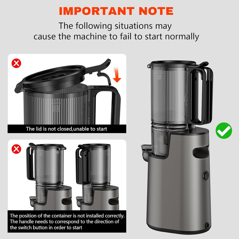 Cold Press Juicer,Slow Masticating Juicer Machines, Black