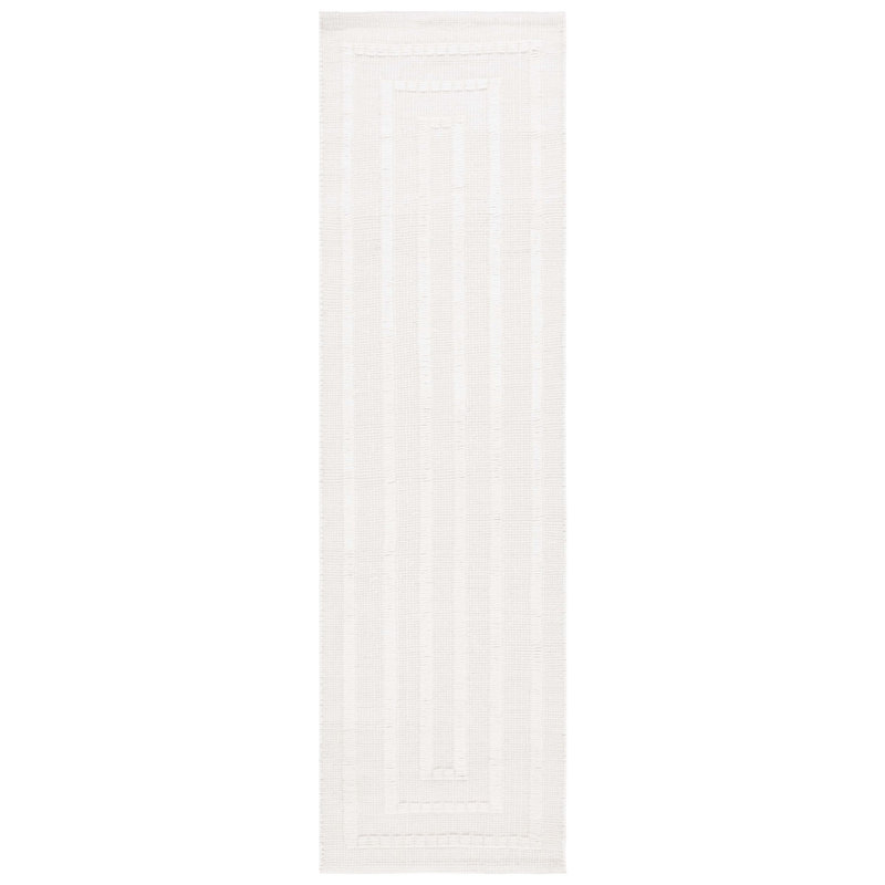 Tapis gris en laine et coton Natura, Tapis de couloir 2 pi 3 po x 8 pi