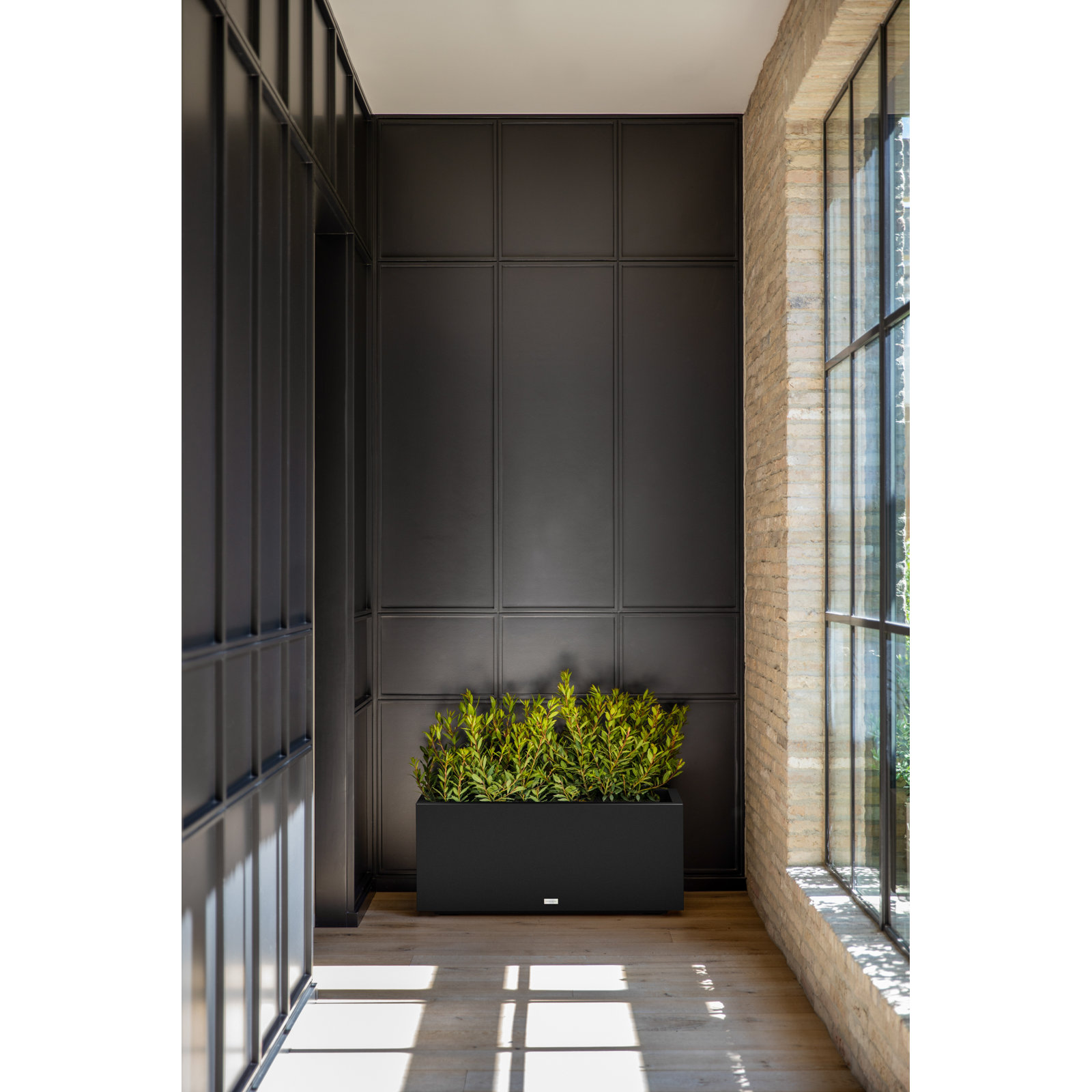 Block Series Long Box Planter, 16” H x 38” W x 15” D, Black