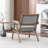 Nordic-Style Solid Wood Cotton-Linen Accent Single Chair-675060510