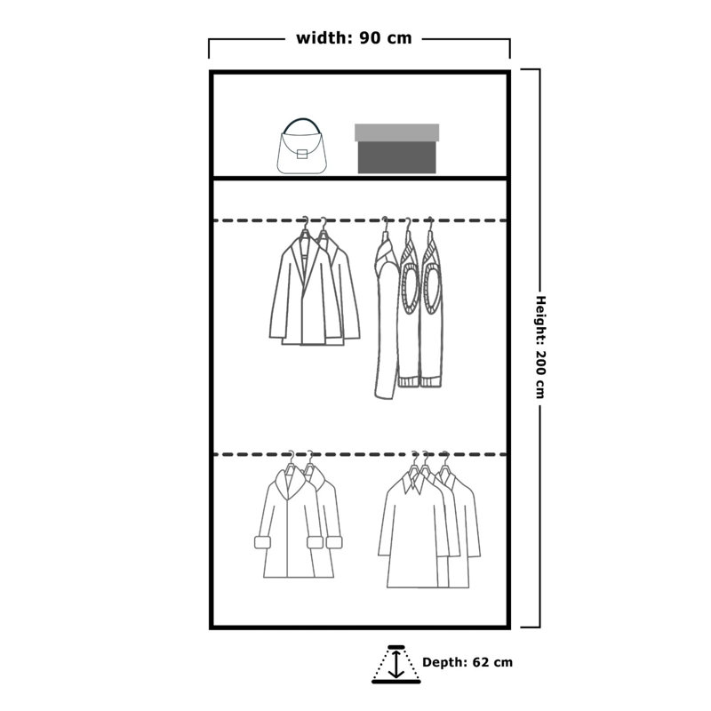 Ahmier 2 Door Manufactured Wood Wardrobe, Black