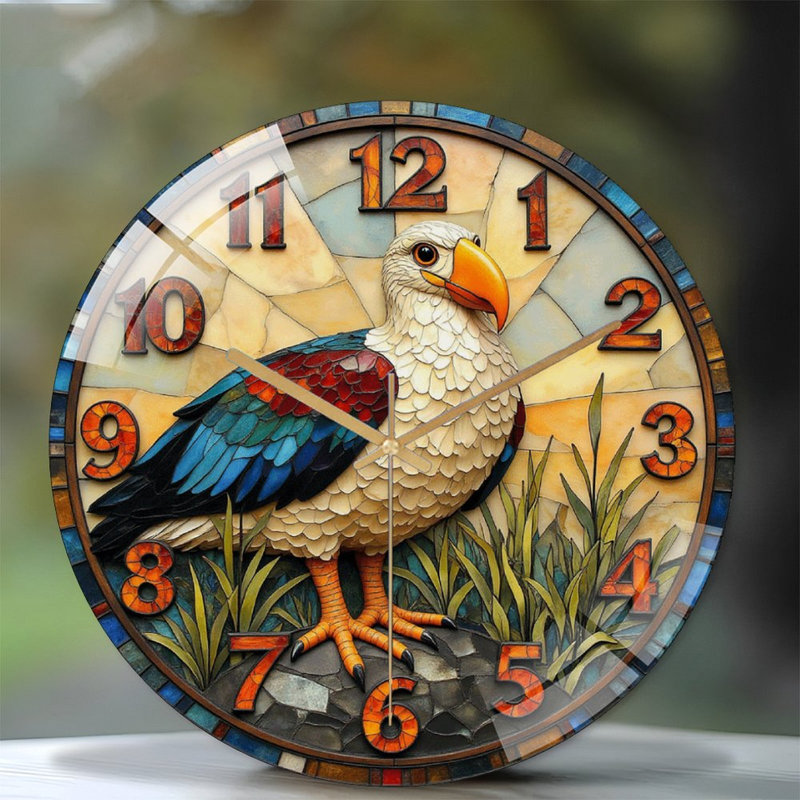 Horloge murale en verre coloré avec art coloré 12 po
