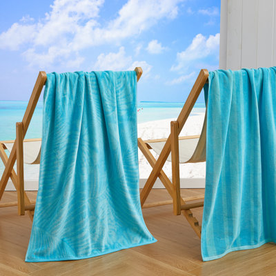 Serviettes de plage 100% jacquard 100% coton
