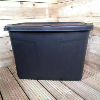 Samuel Alexander 60cm W Plastic Lockable Deck Box with Wheels in Black